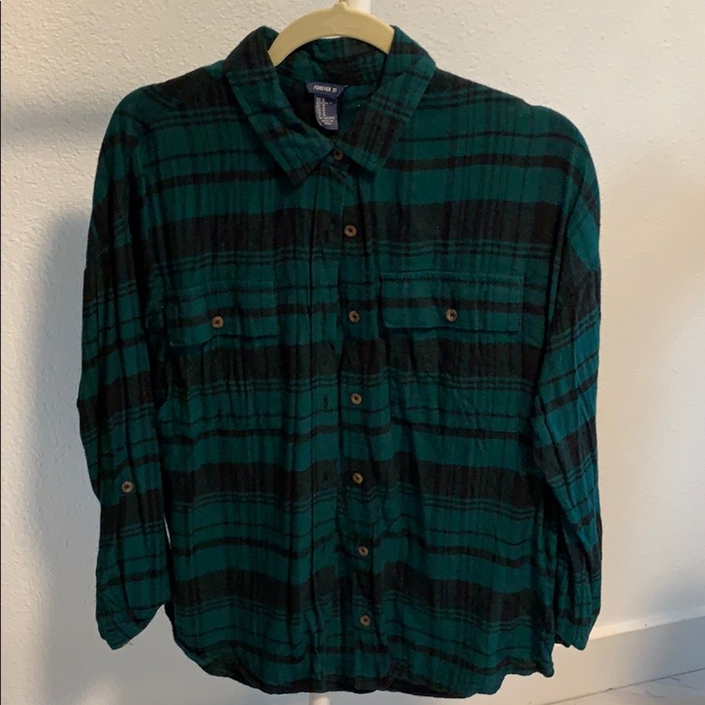 Forever 21 plaid button down flannel size medium